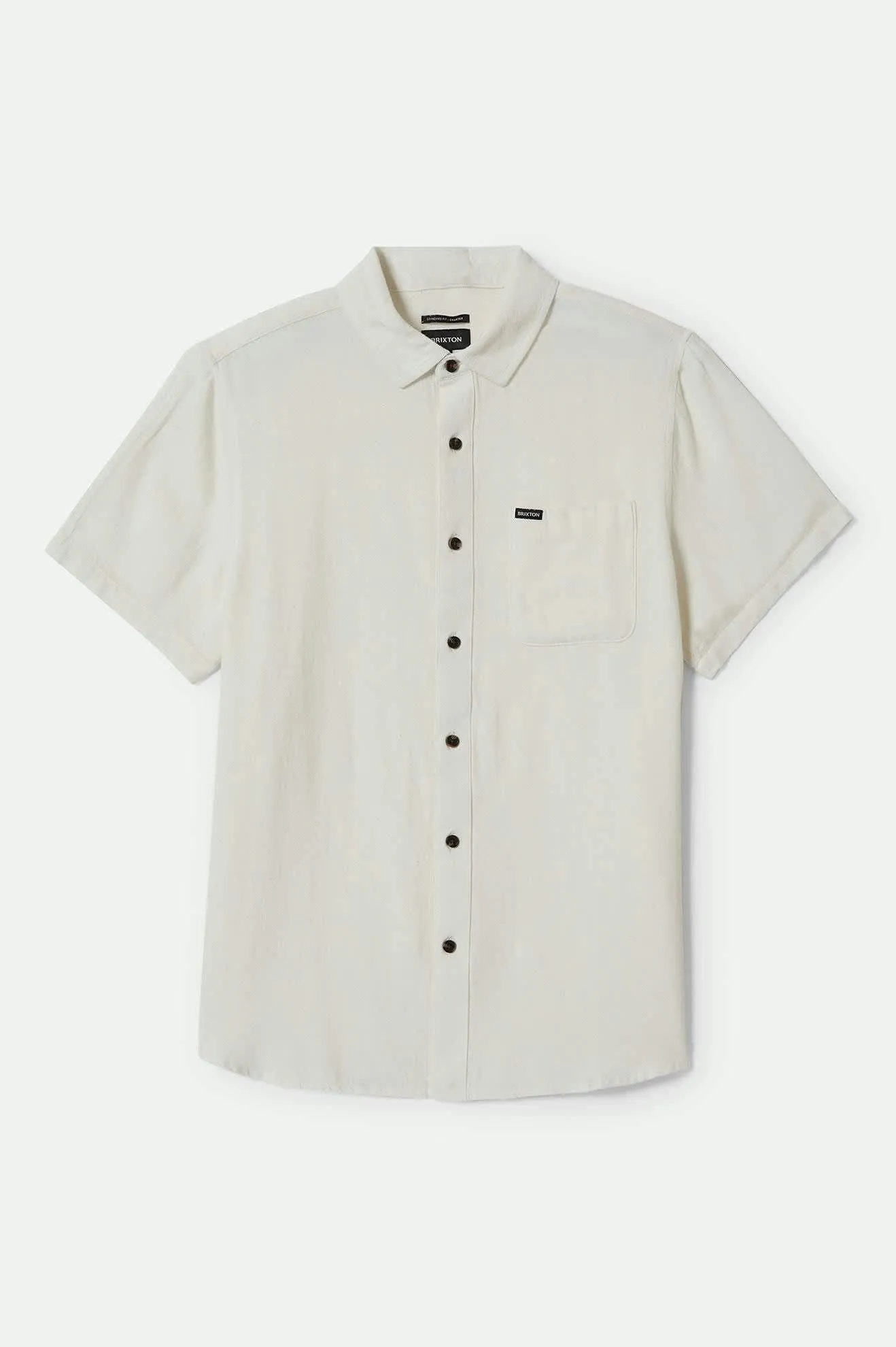 Charter Organic Cotton Linen Blend S/S Shirt - Egret White