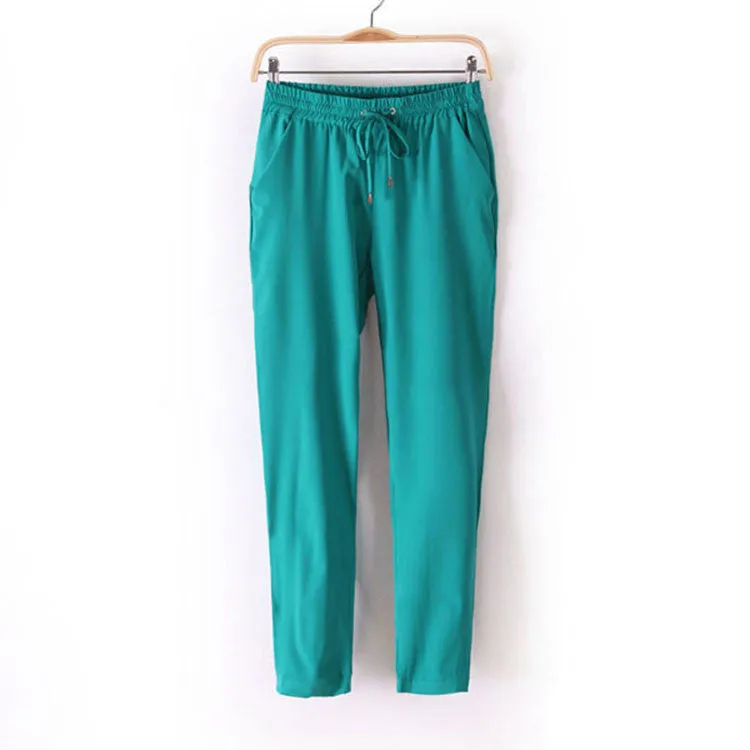 Chiffon Pants Women Pants Casual Harem Pants Drawstring Elastic Waist Pants Plus Size Women Trousers