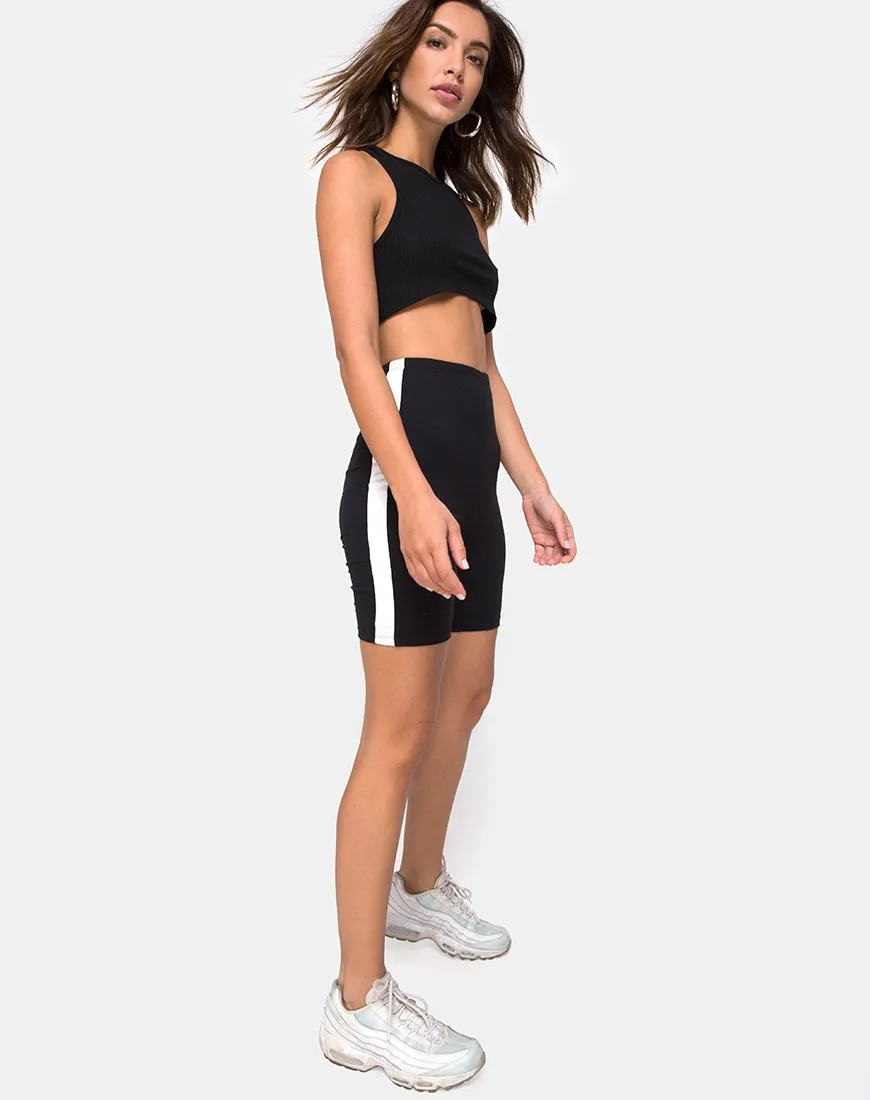 Cirst Short in Black with White Stripe