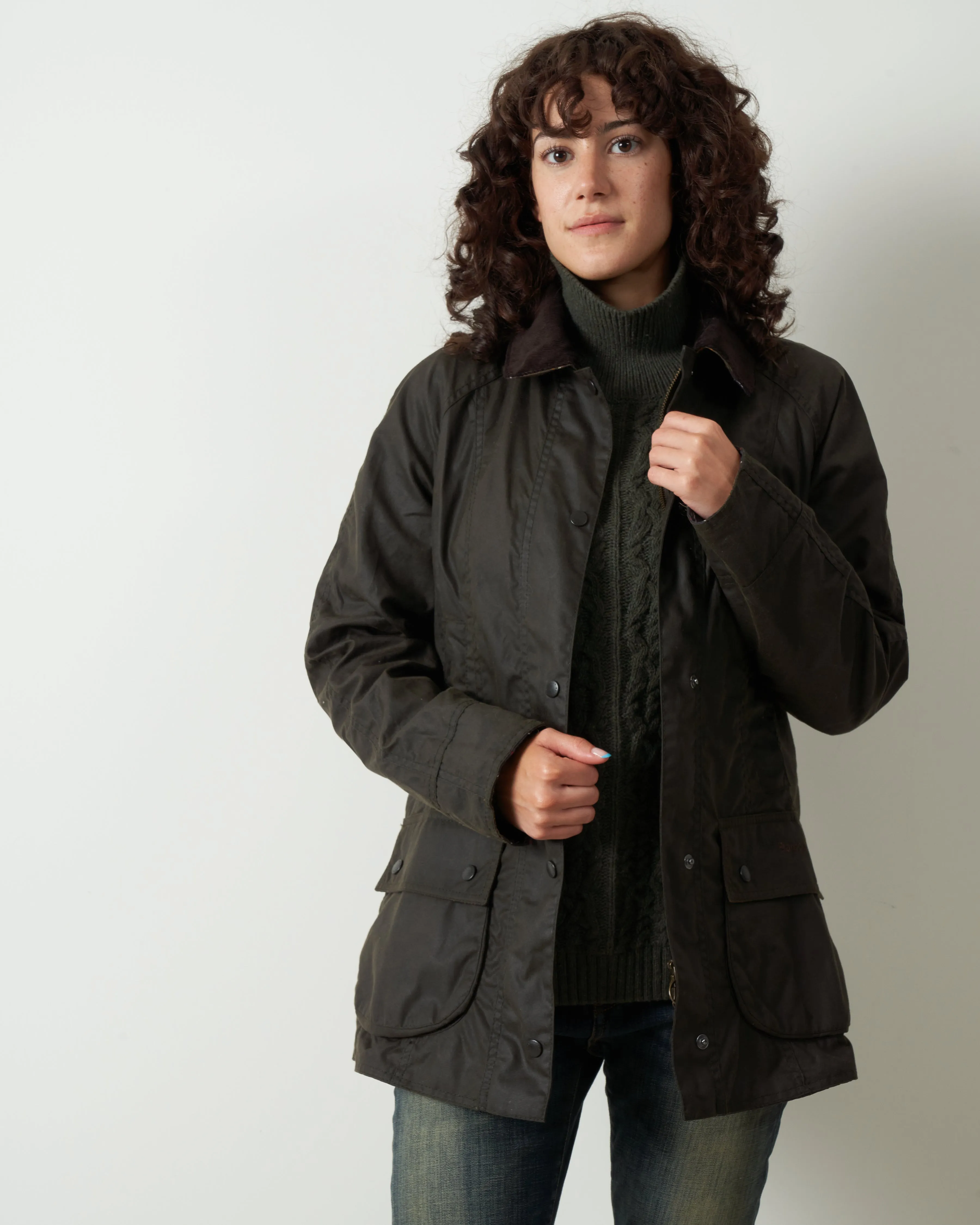 classic beadnell wax jacket - olive