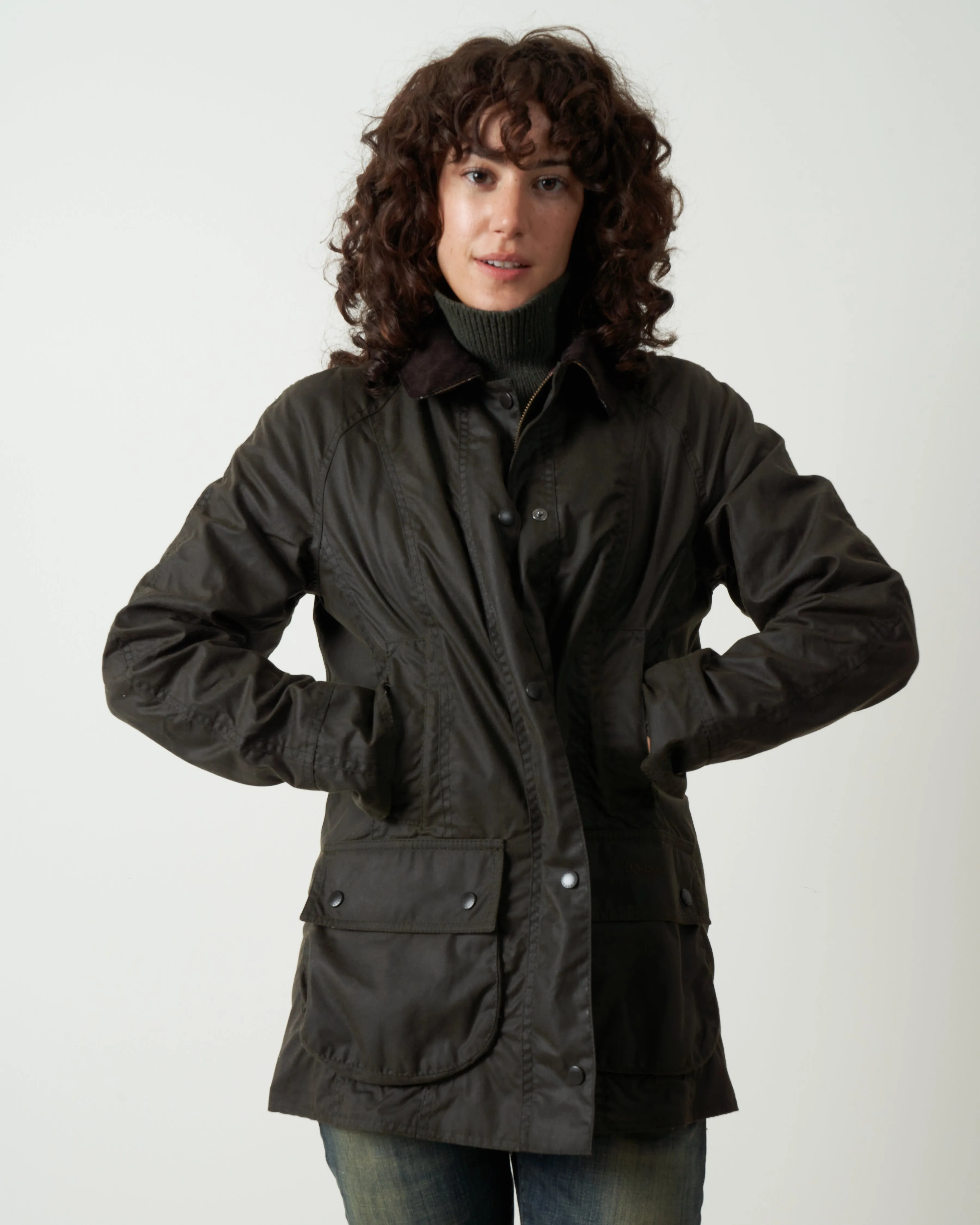 classic beadnell wax jacket - olive
