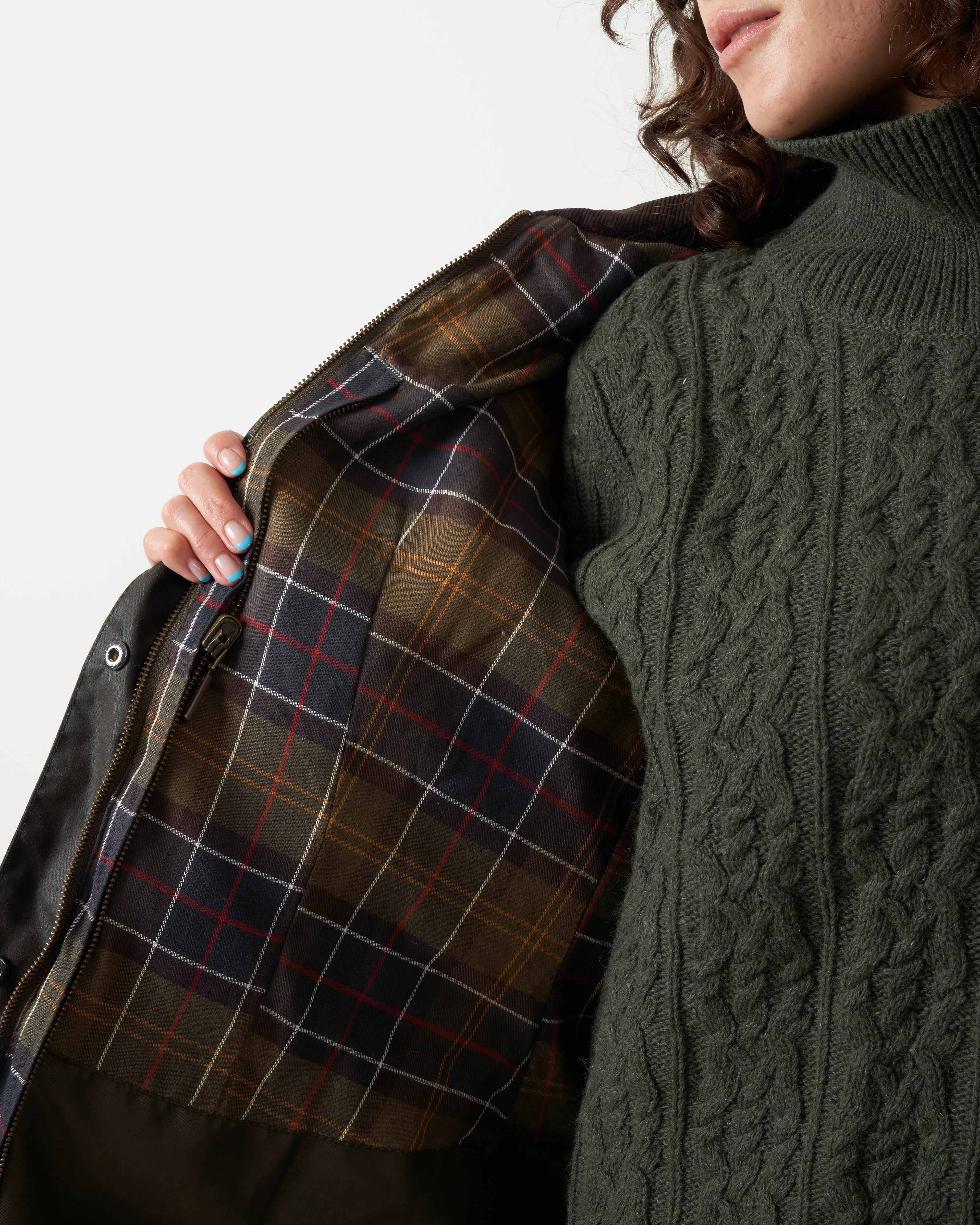classic beadnell wax jacket - olive