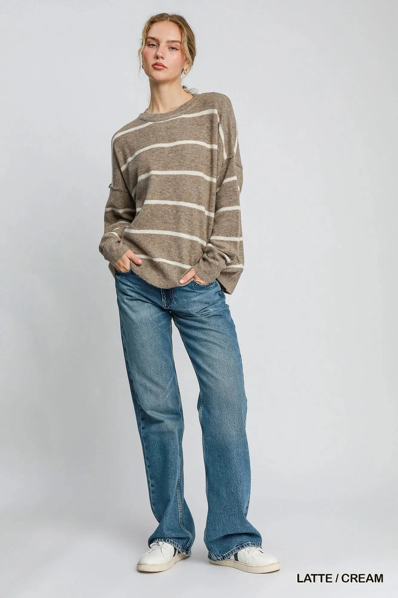 Collier Wool Blend Pullover Sweater - Latte