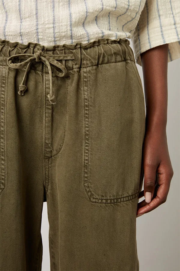 COLOMBE KAKI LINEN MIX TROUSERS