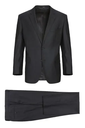 Dark Grey Solid 2-Button Notch Suit (2-Piece Set)