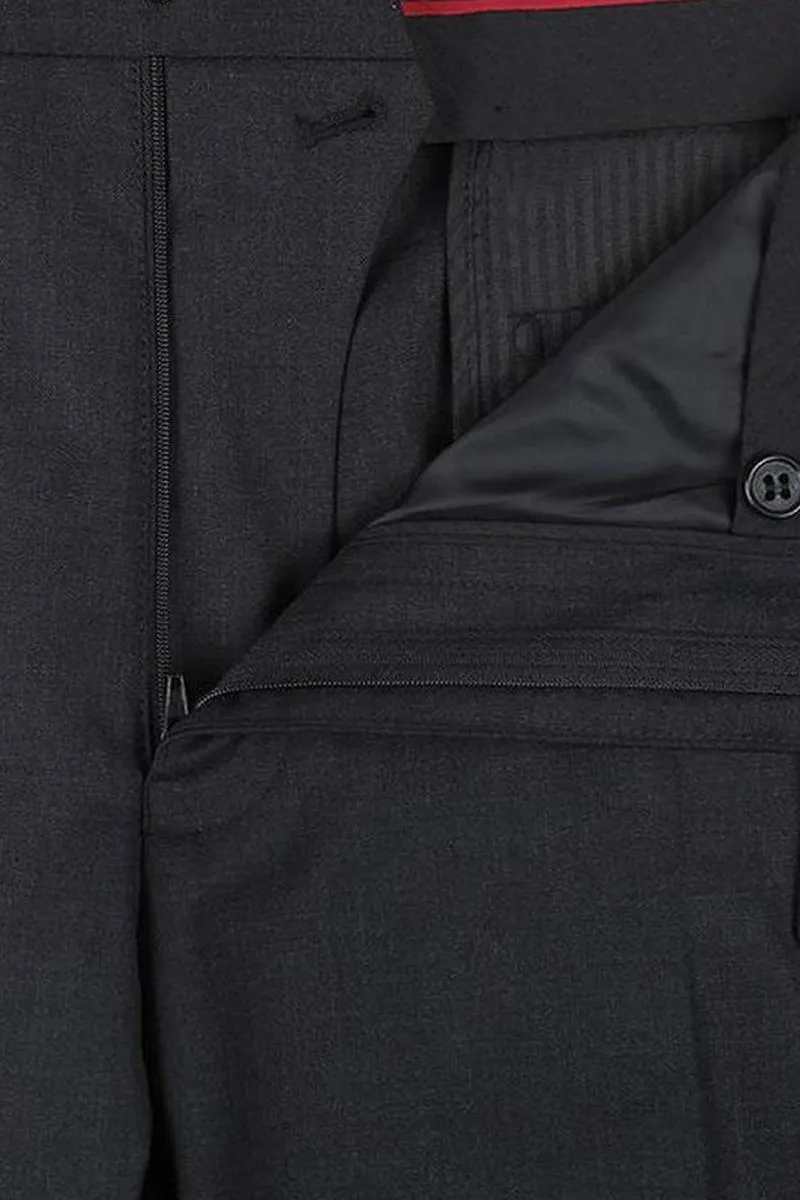 Dark Grey Solid 2-Button Notch Suit (2-Piece Set)