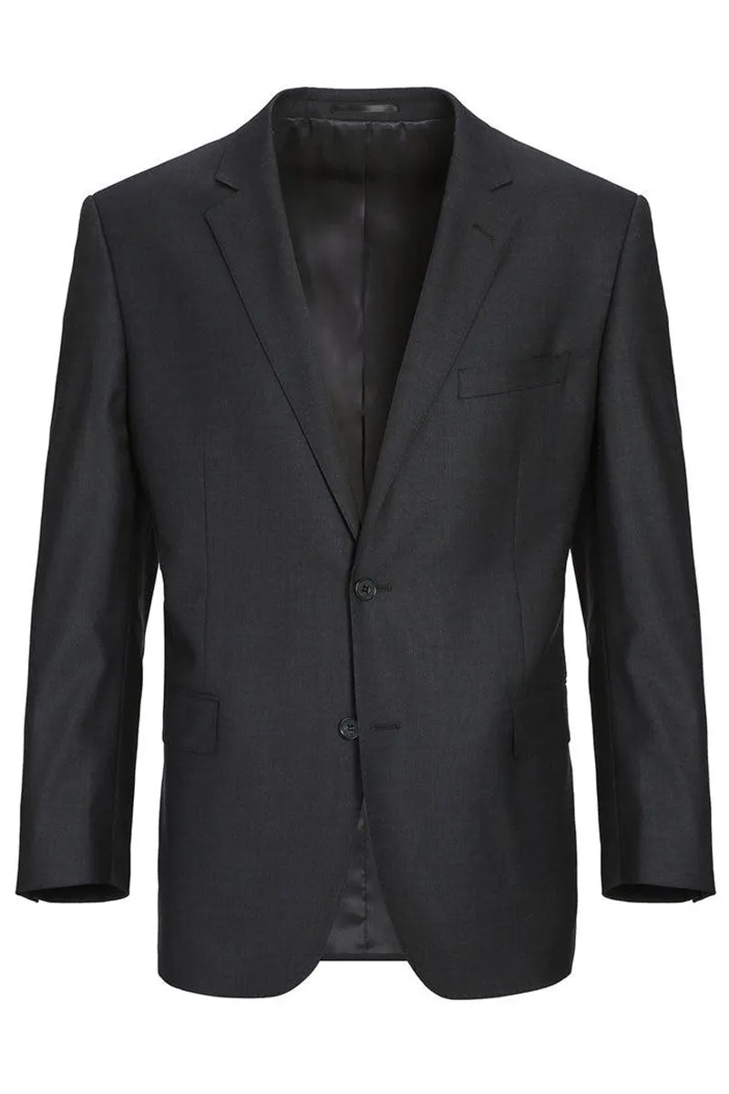 Dark Grey Solid 2-Button Notch Suit (2-Piece Set)