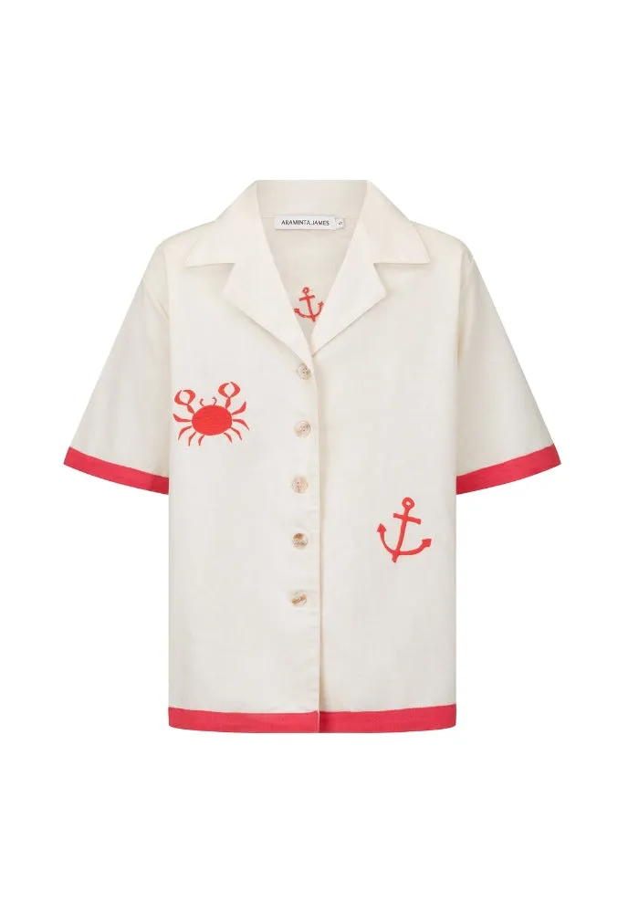 Del Mar Shirt Set Lobster Red