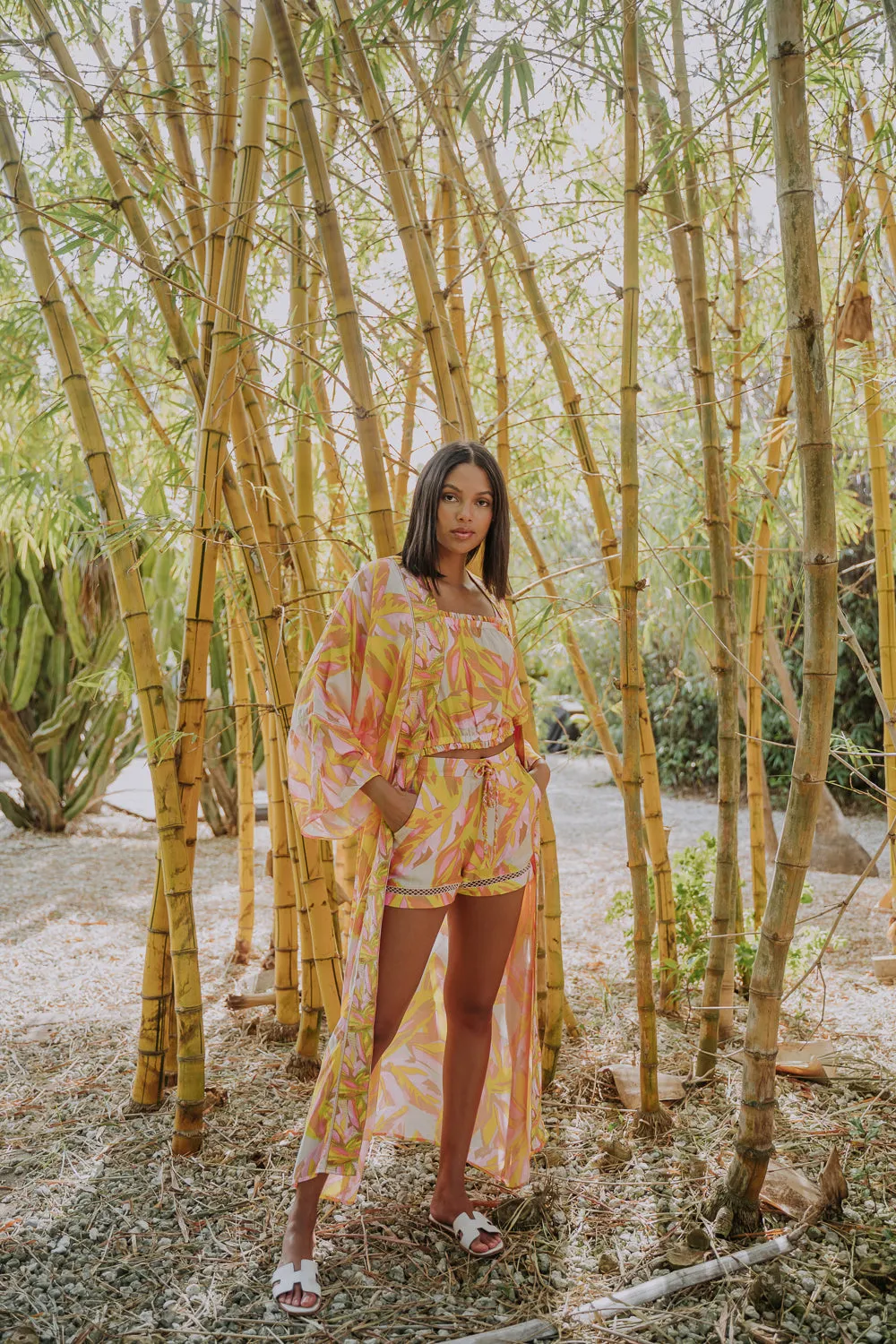 DELIA SHORTS - GENUS MUSA ORANGE