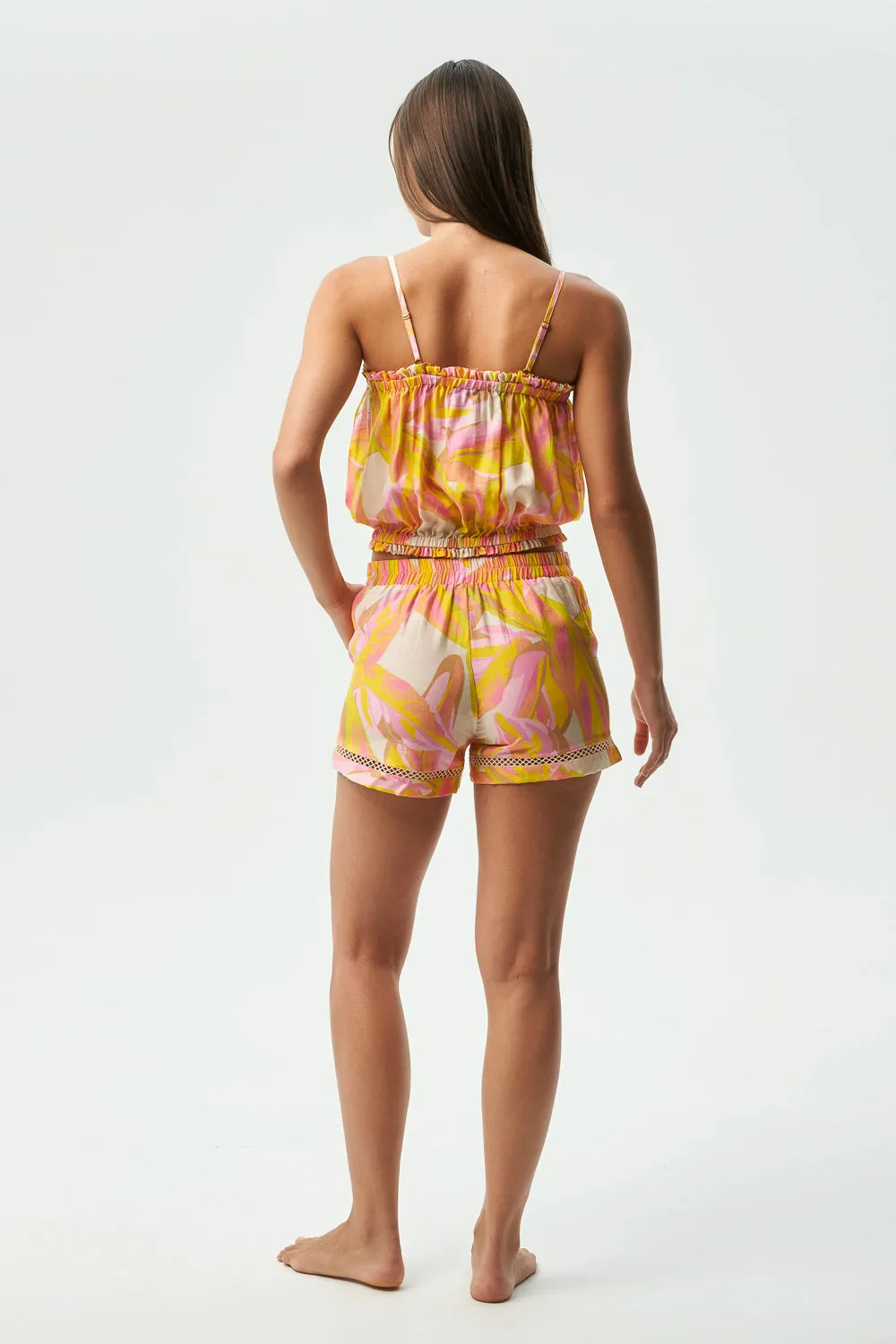 DELIA SHORTS - GENUS MUSA ORANGE