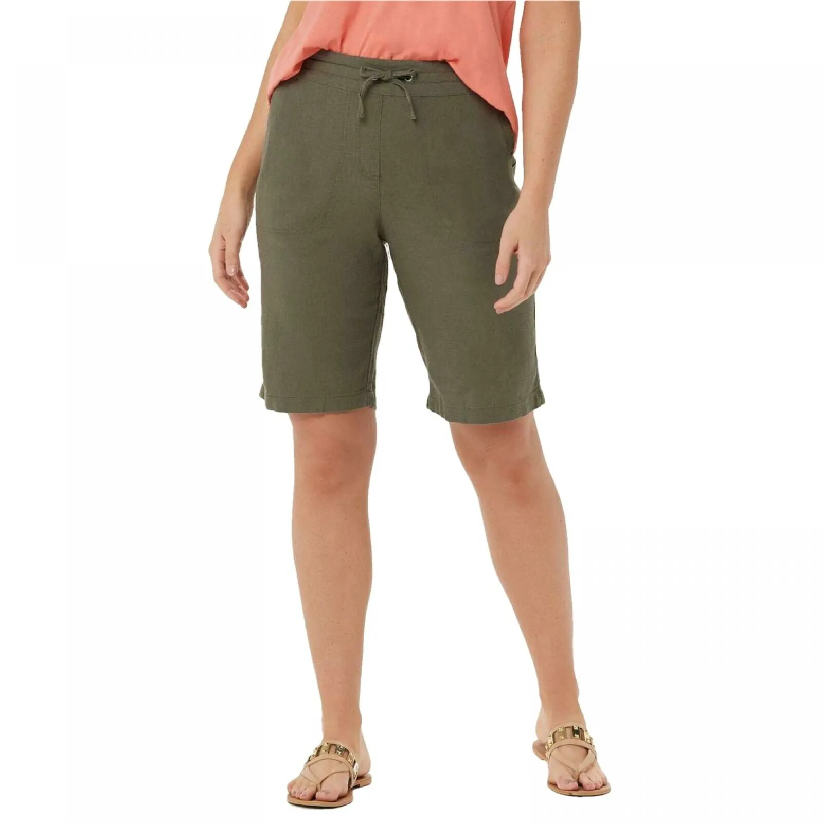 Denim & Co. Women's Linen Blend Pull-On Shorts