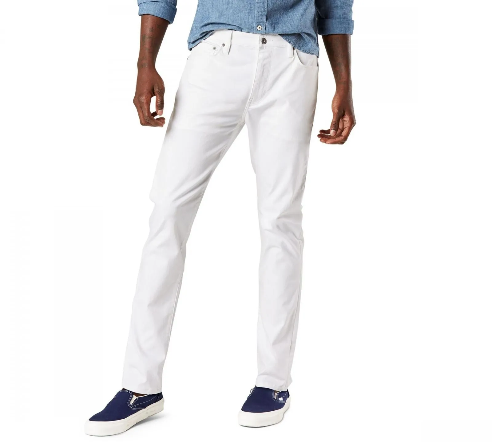 Dockers Men's Jean-Cut Supreme Flex Pants White 38x32
