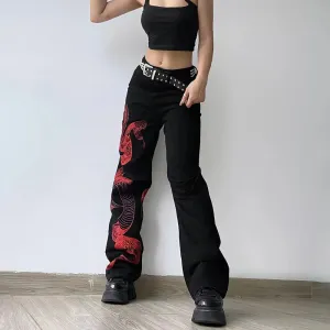 Dragon Jeans Y2K Streetwear Unisex - Unique Style