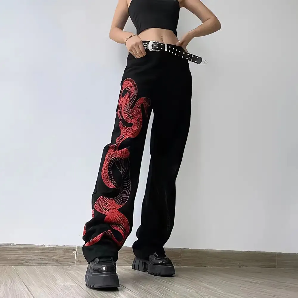 Dragon Jeans Y2K Streetwear Unisex - Unique Style