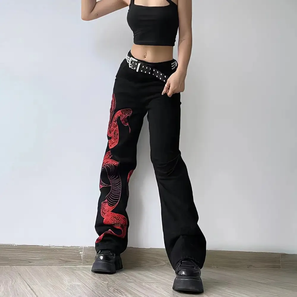 Dragon Jeans Y2K Streetwear Unisex - Unique Style