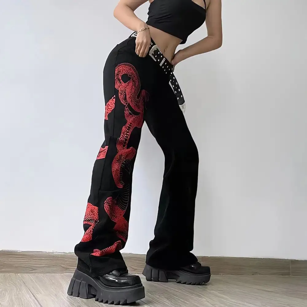 Dragon Jeans Y2K Streetwear Unisex - Unique Style
