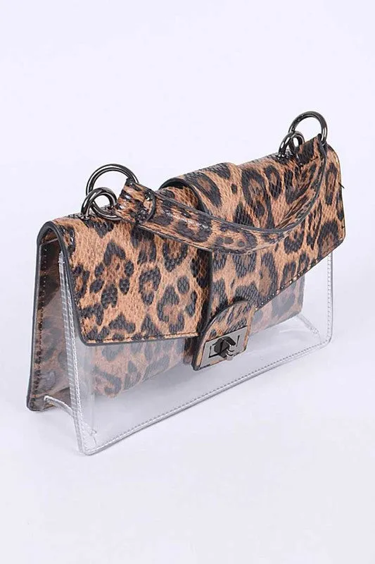 Dual Glam Leopard Print Clear Bag Duo
