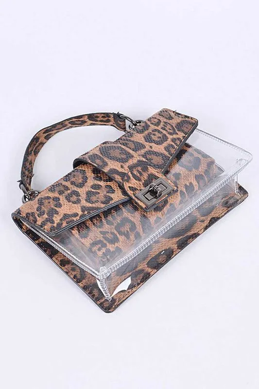 Dual Glam Leopard Print Clear Bag Duo