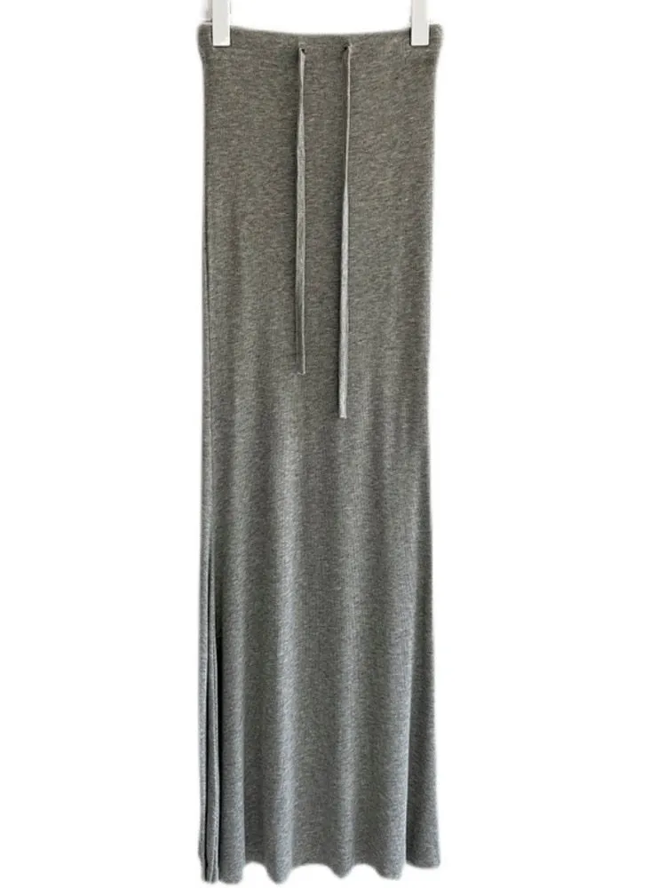 Elegant Orange Ruffles Fishtail Long Skirt