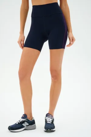 Ella High Waist Airweight Short - Indigo/Black Currant