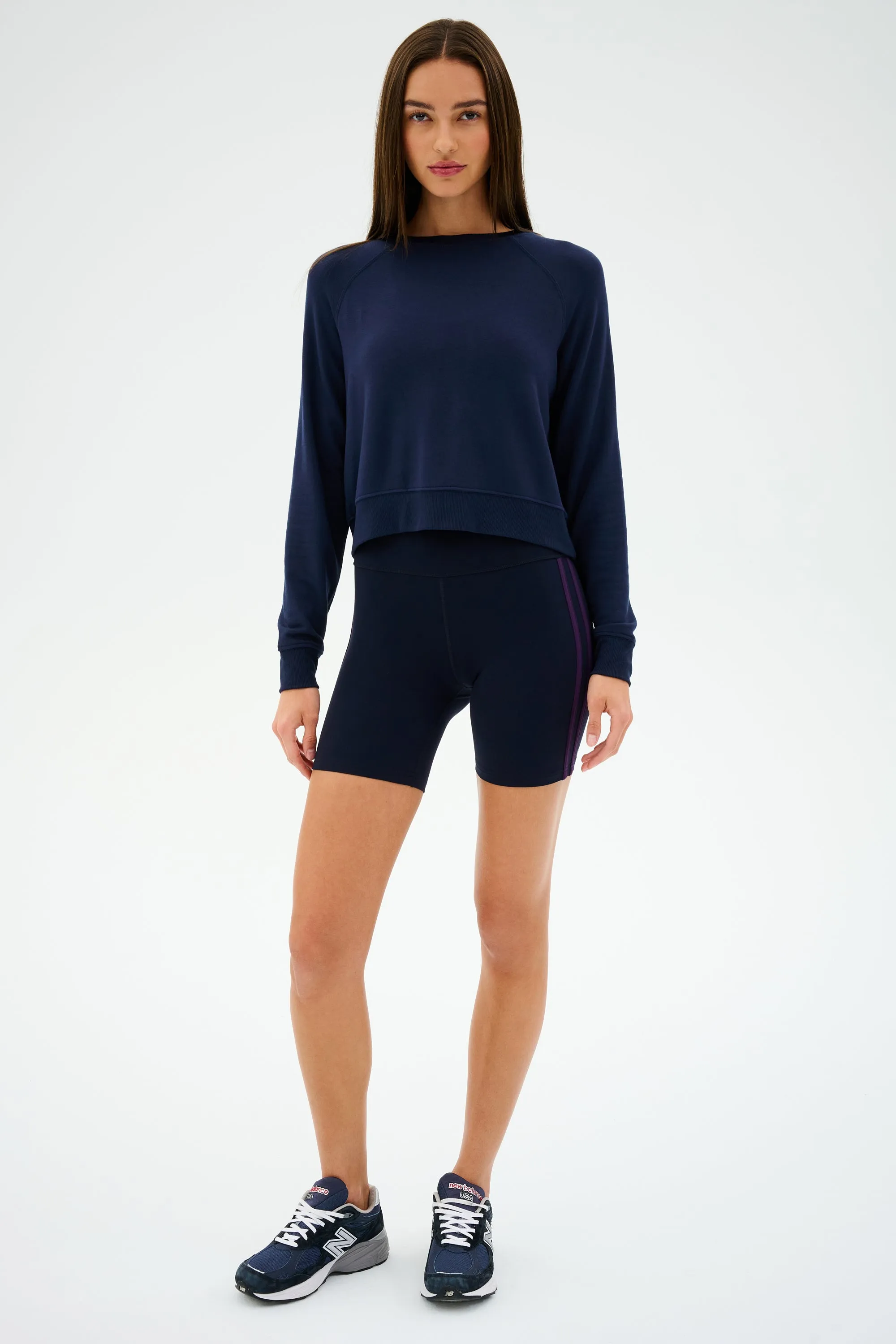 Ella High Waist Airweight Short - Indigo/Black Currant