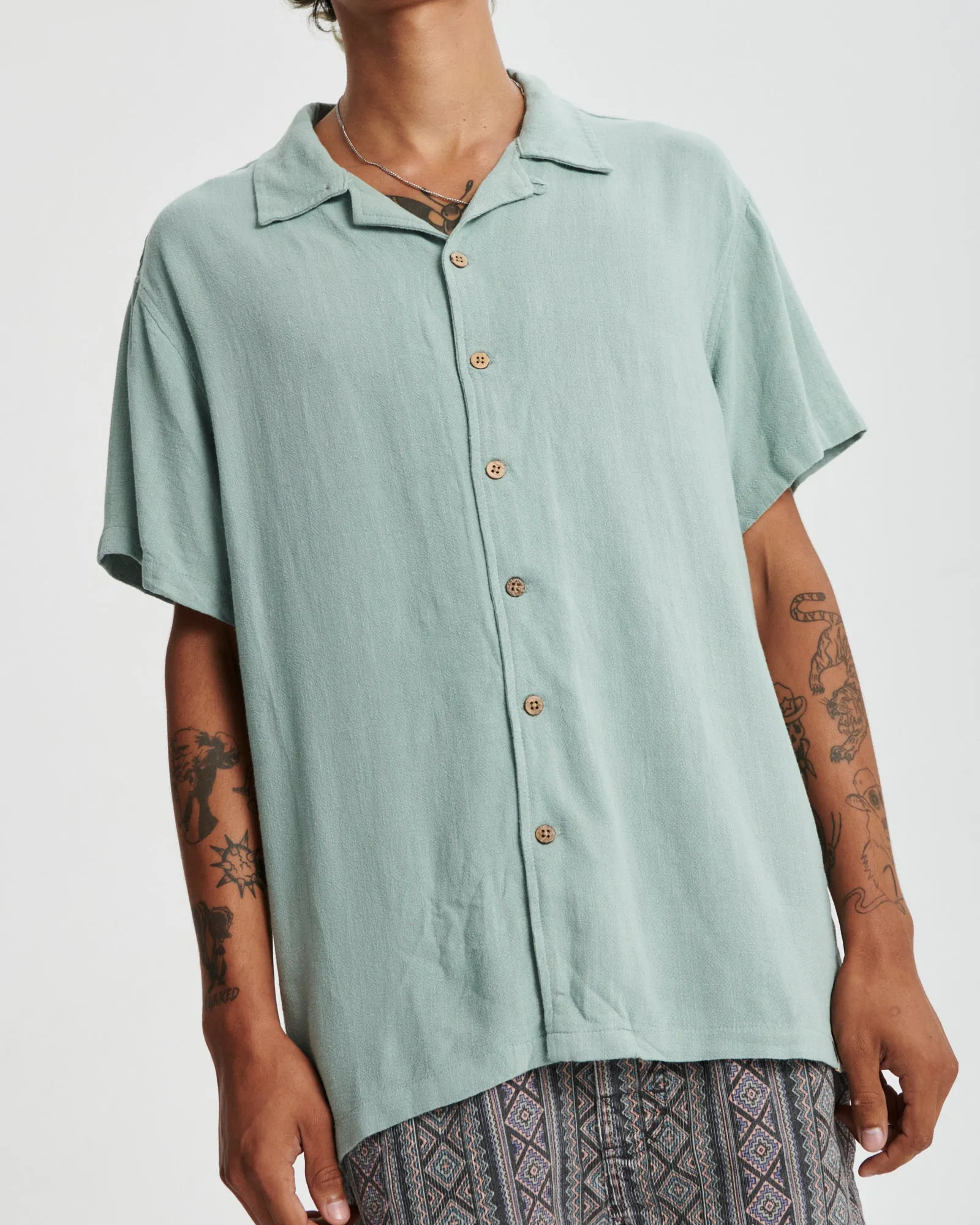 ERNIE RESORT SHIRT - SEAGRASS