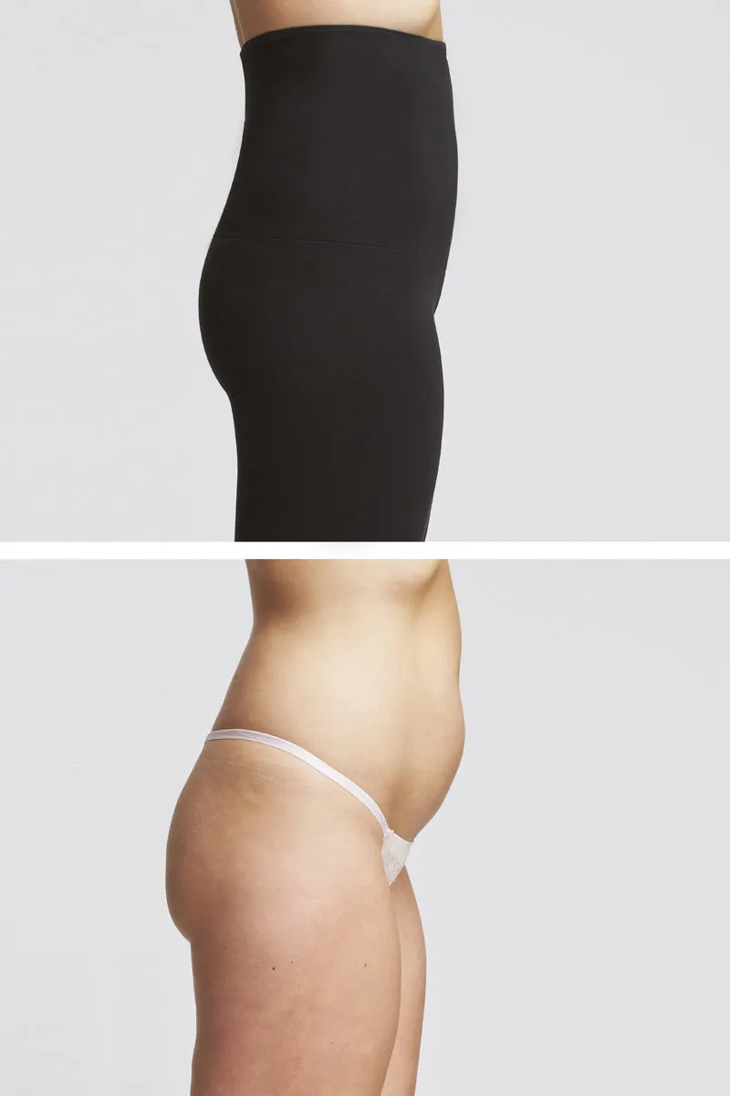 Extra Strong Compression Cropped Leggings with High Waisted Tummy Control Black