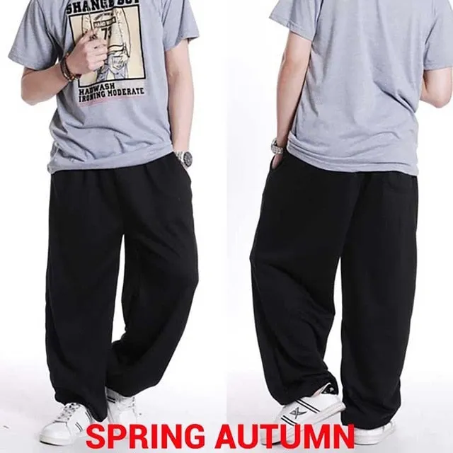 Fashion Hip Hop Streetwear Harem Pants Men Sweatpants Loose Baggy Joggers Track Pants Cotton Casual Trousers Male Clothes