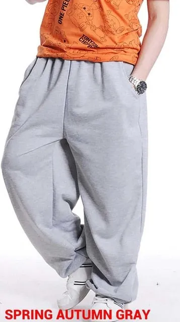 Fashion Hip Hop Streetwear Harem Pants Men Sweatpants Loose Baggy Joggers Track Pants Cotton Casual Trousers Male Clothes