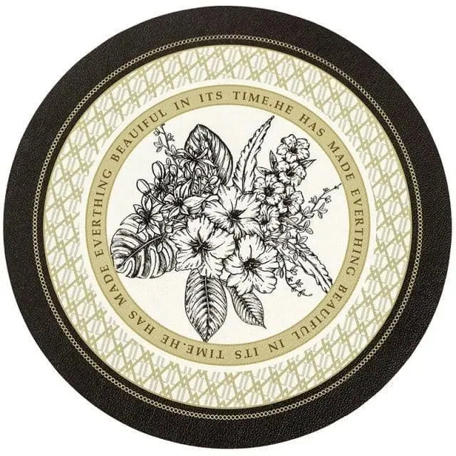 Faux Leather Printed Round Placemats