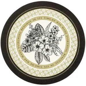 Faux Leather Printed Round Placemats