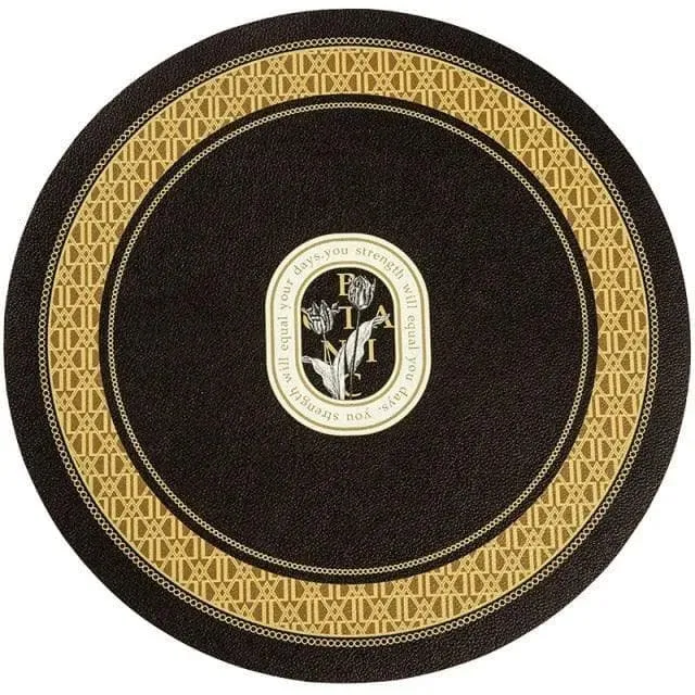 Faux Leather Printed Round Placemats