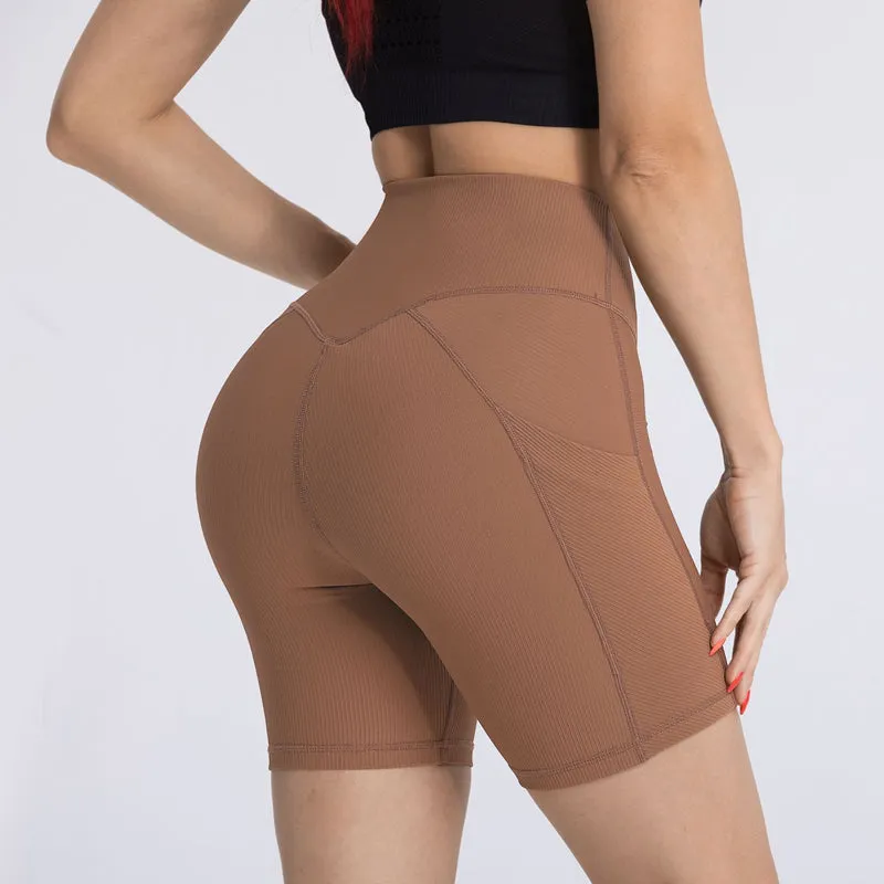 Filhot™ Cross Waist Workout Shorts With Pocket