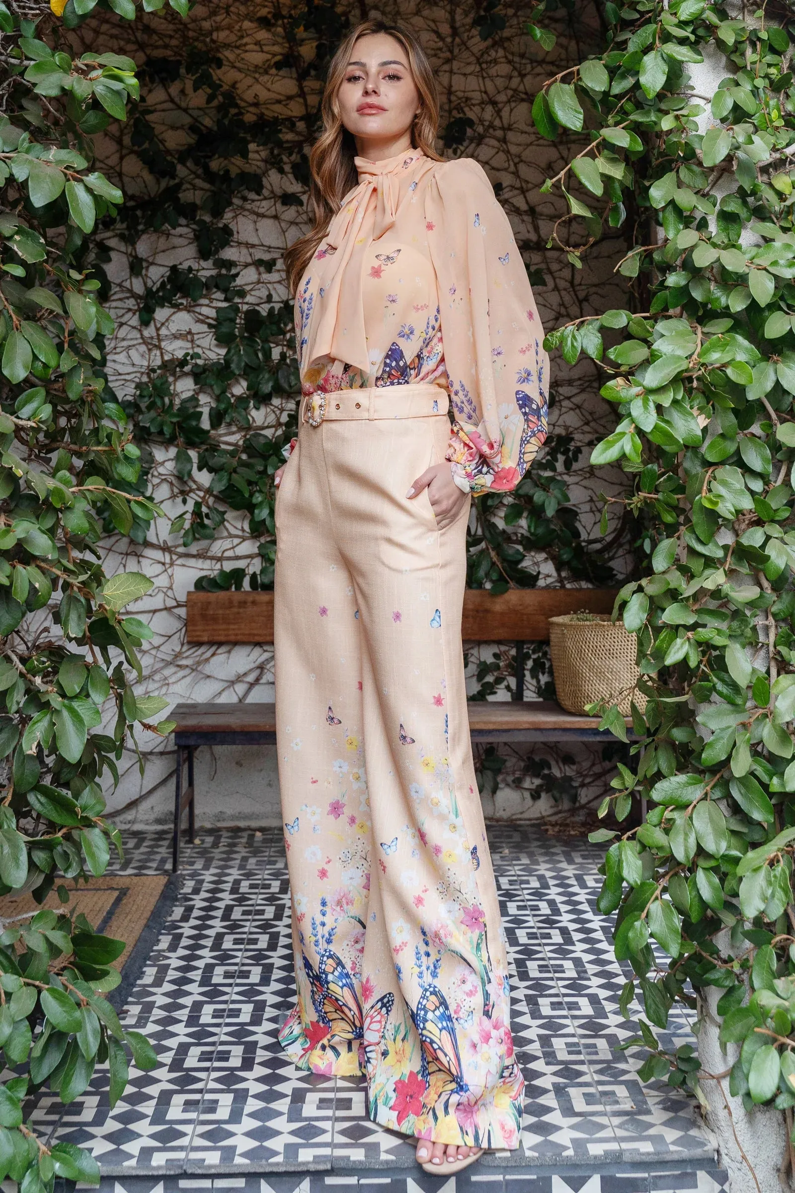 FLORAL BUTTERFLY PANT SET