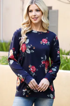 Floral Long Sleeve Pullover Top