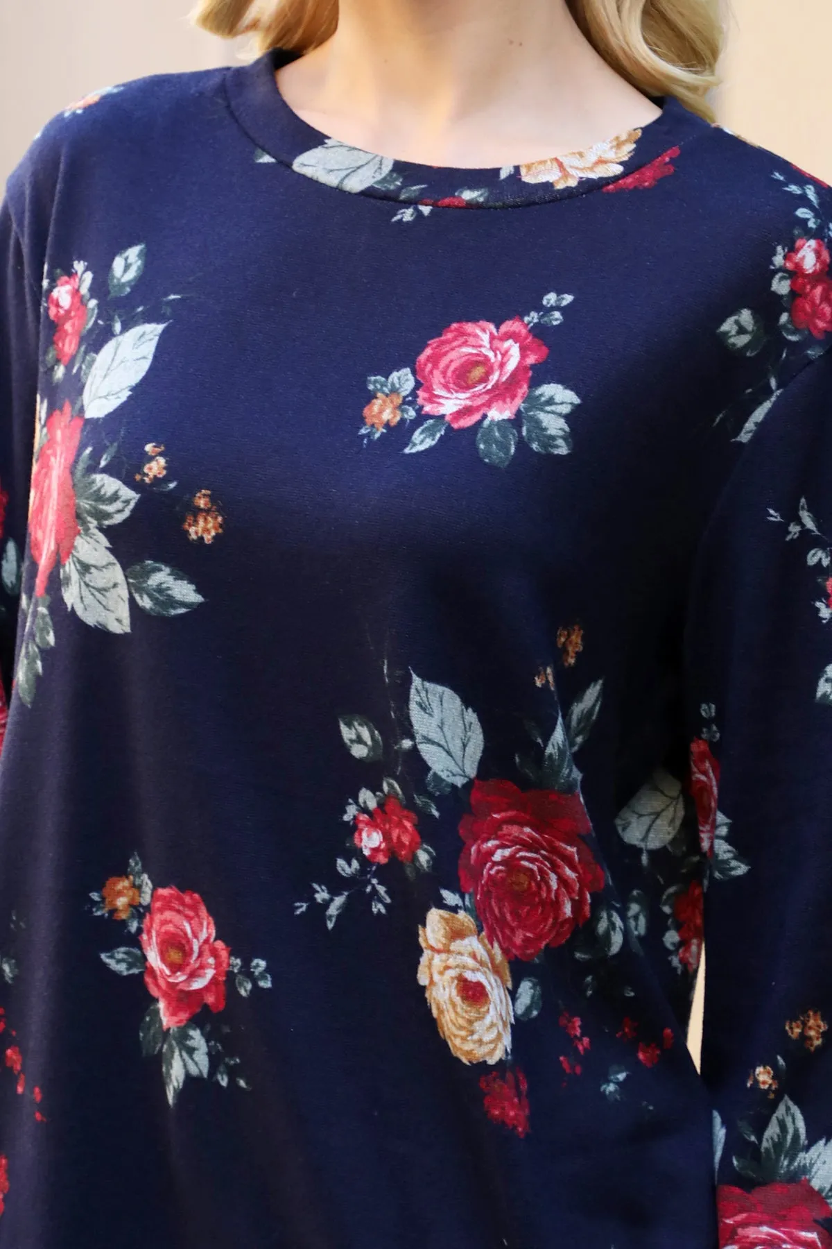 Floral Long Sleeve Pullover Top