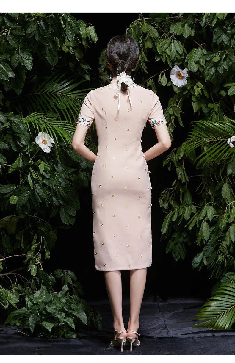 Gentle Corduroy Qipao Cheongsam