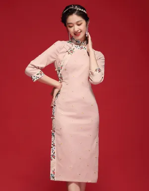 Gentle Corduroy Qipao Cheongsam