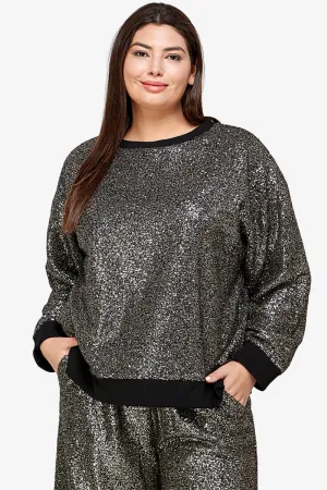 Georgi Sequin Long Sleeve Lounge top PLUS