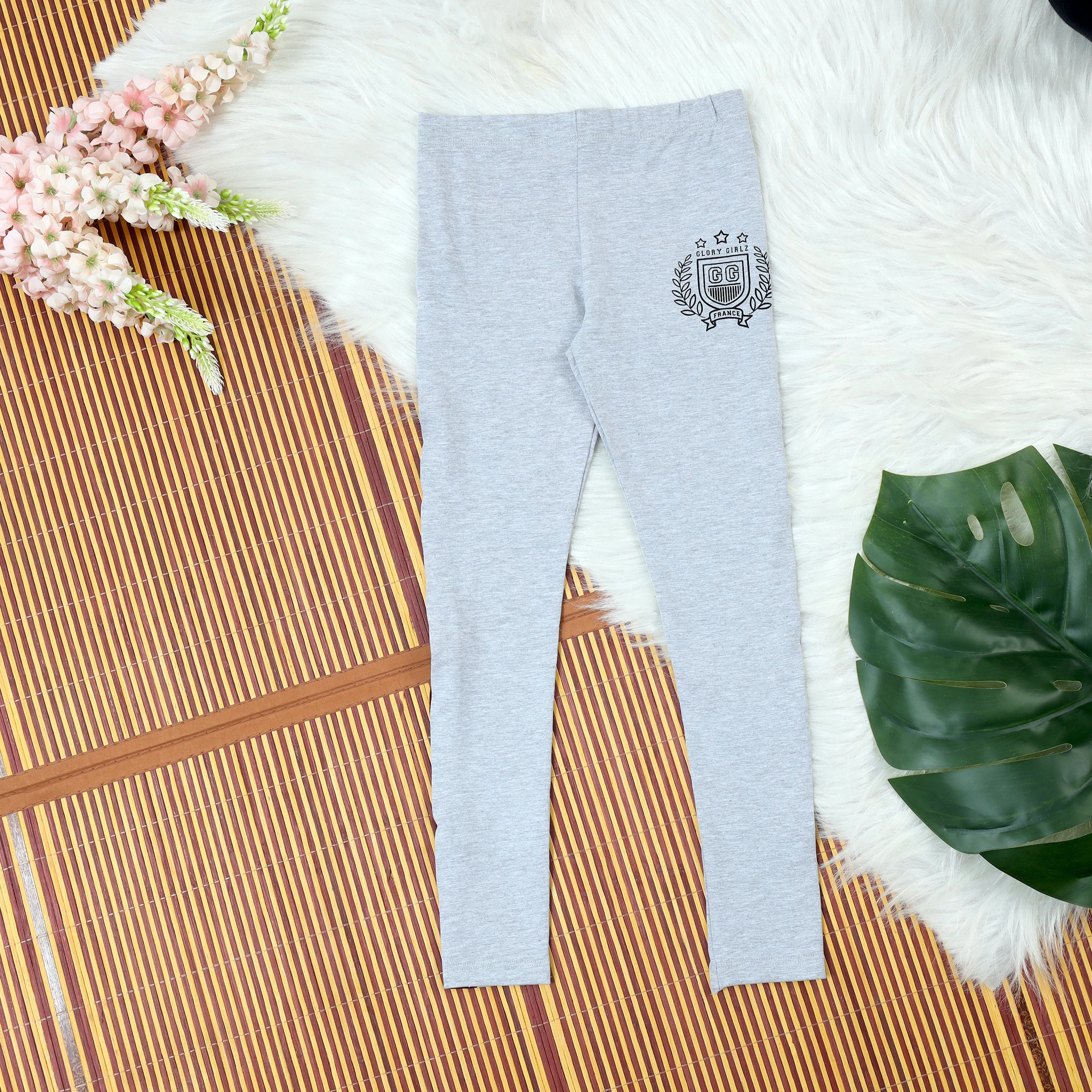 GG Cloud Grey Track Pants For Baby Girl