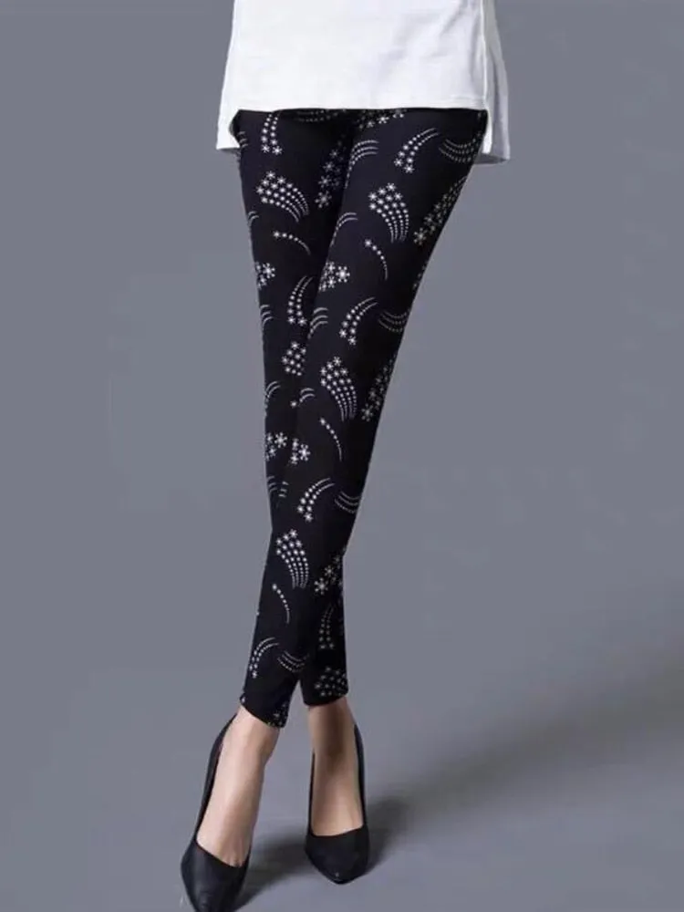 Graffiti Patterned Print Leggings For Women