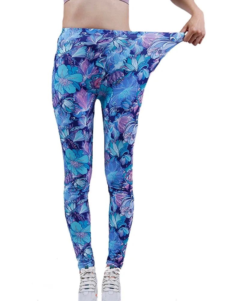 Graffiti Patterned Print Leggings For Women