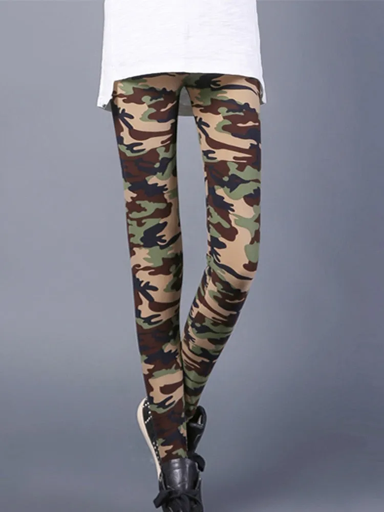 Graffiti Patterned Print Leggings For Women