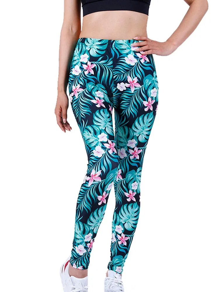 Graffiti Patterned Print Leggings For Women