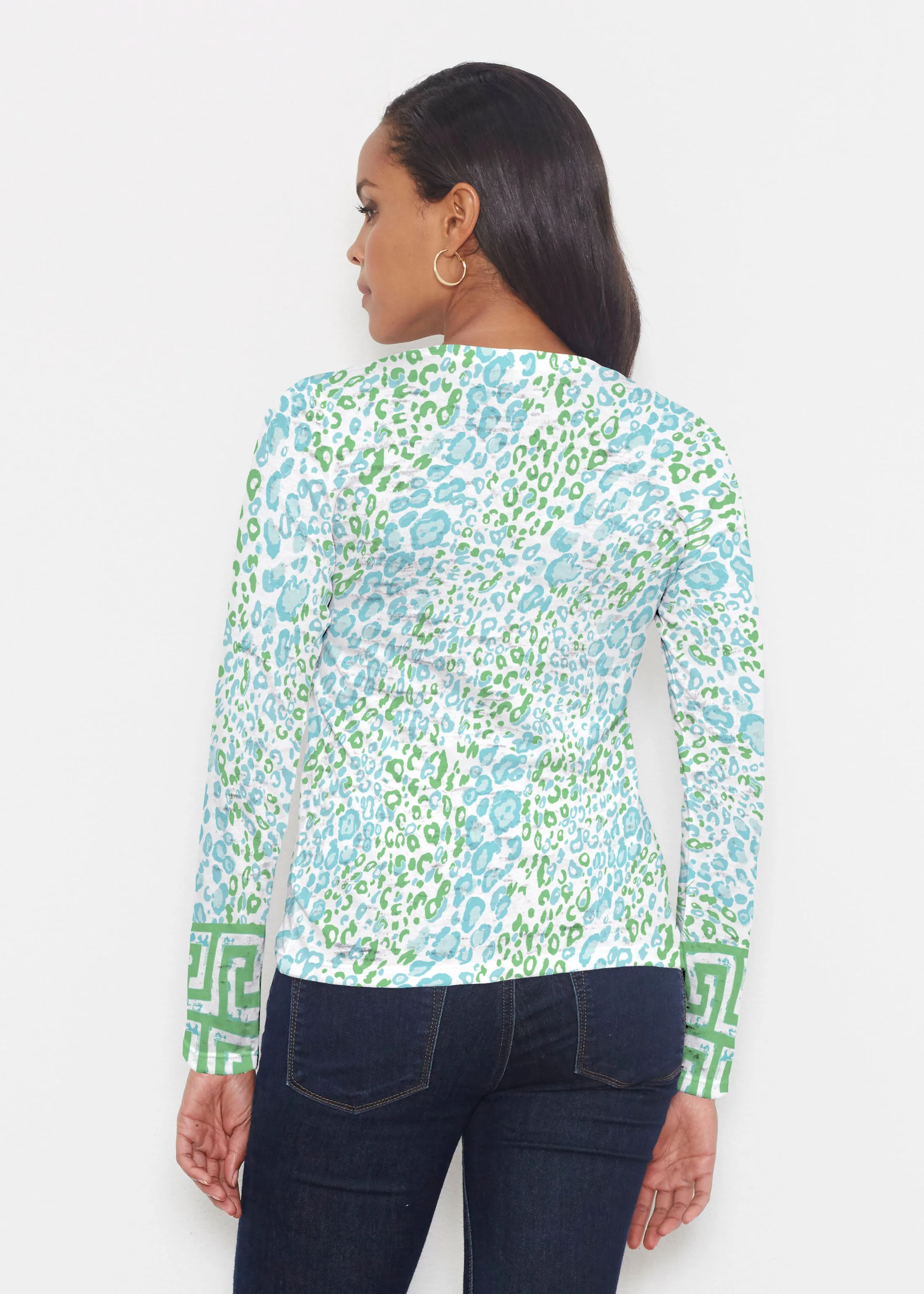 Greek Cat Green (7913) ~ Signature Long Sleeve Crew Shirt