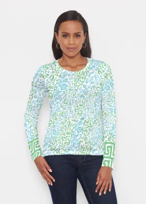 Greek Cat Green (7913) ~ Signature Long Sleeve Crew Shirt