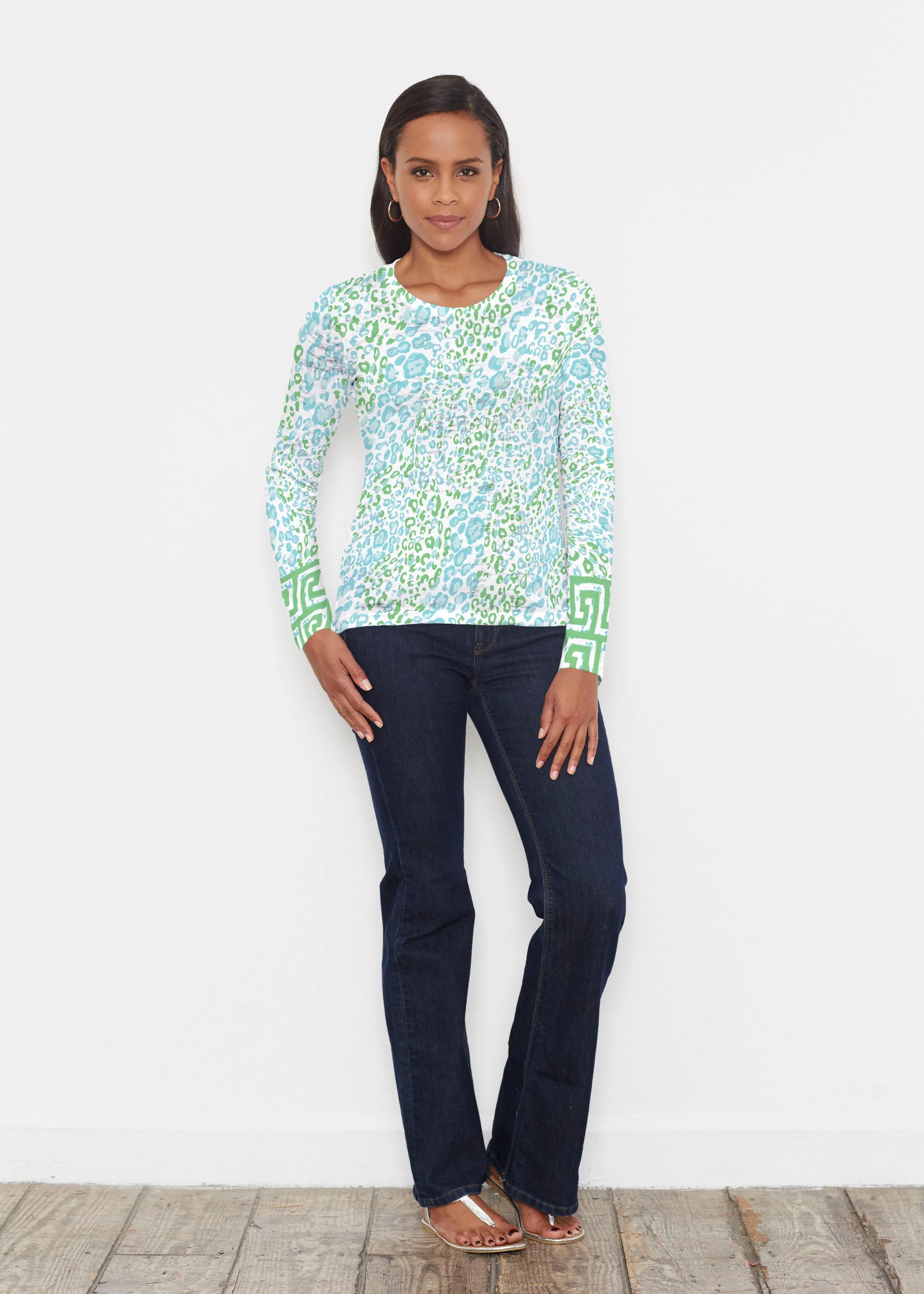 Greek Cat Green (7913) ~ Signature Long Sleeve Crew Shirt