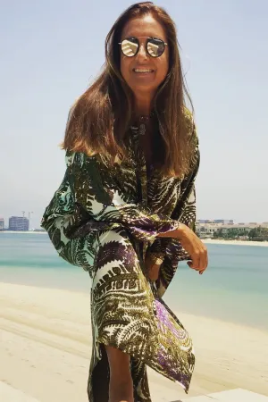 Green Long Jacket silk Kimono