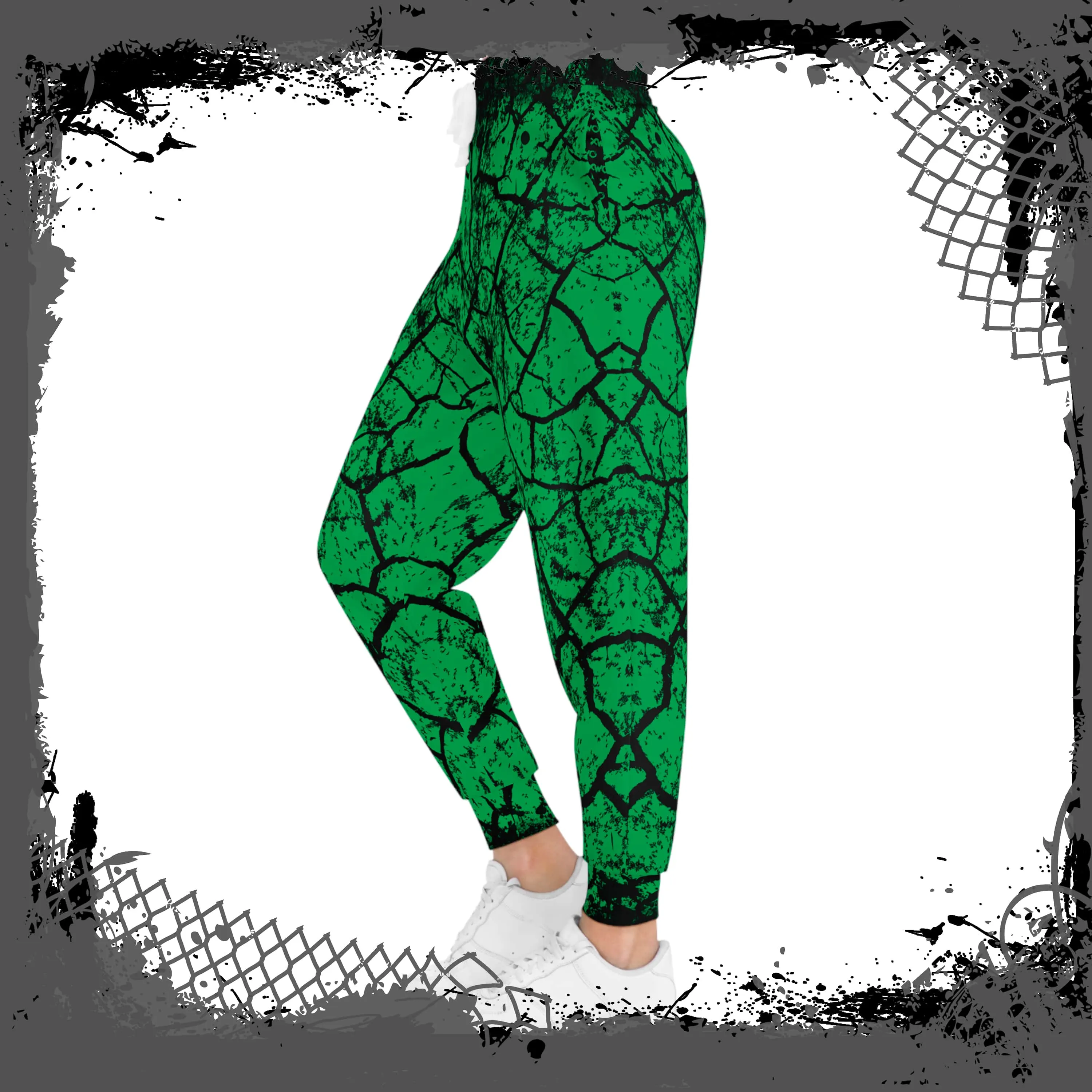 GRN/BLK Unisex "Cracked" Joggers
