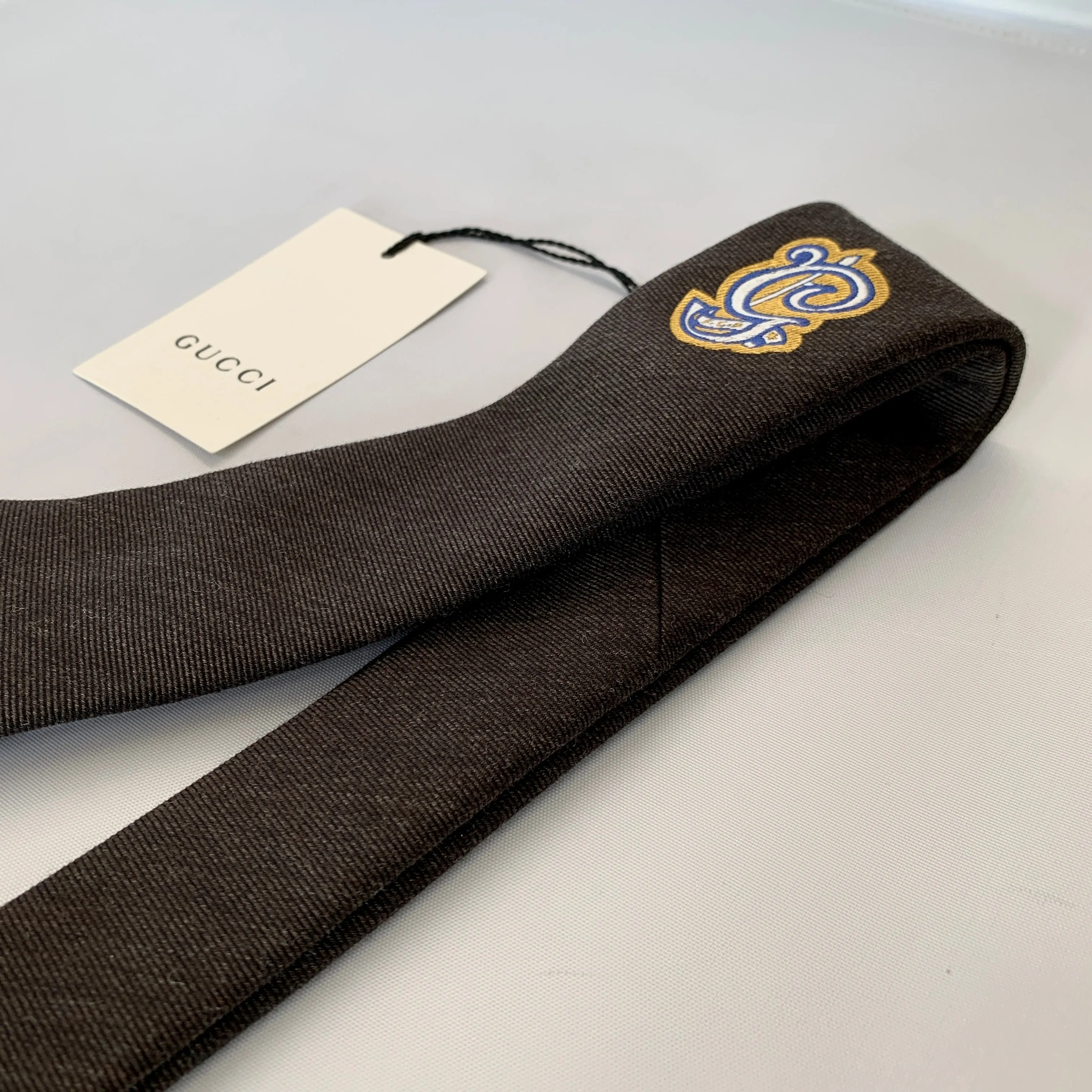 Gucci Lord Embroidered Tie in Graphite